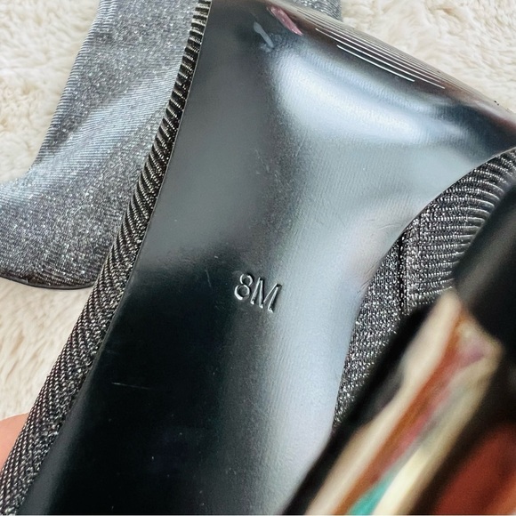 Guess silver sparkly high heel pointed toe sock boots - Picture 5 of 12